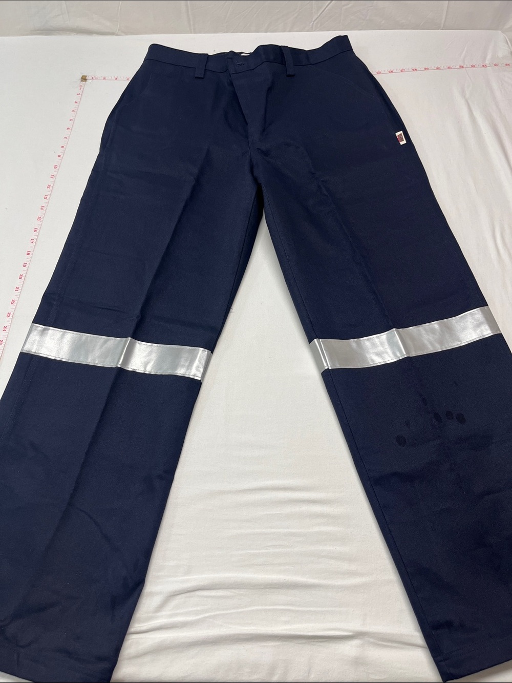Navy Blue Cargo Pants with Silver Reflective Bands 36x32 work safety sturdy 1321